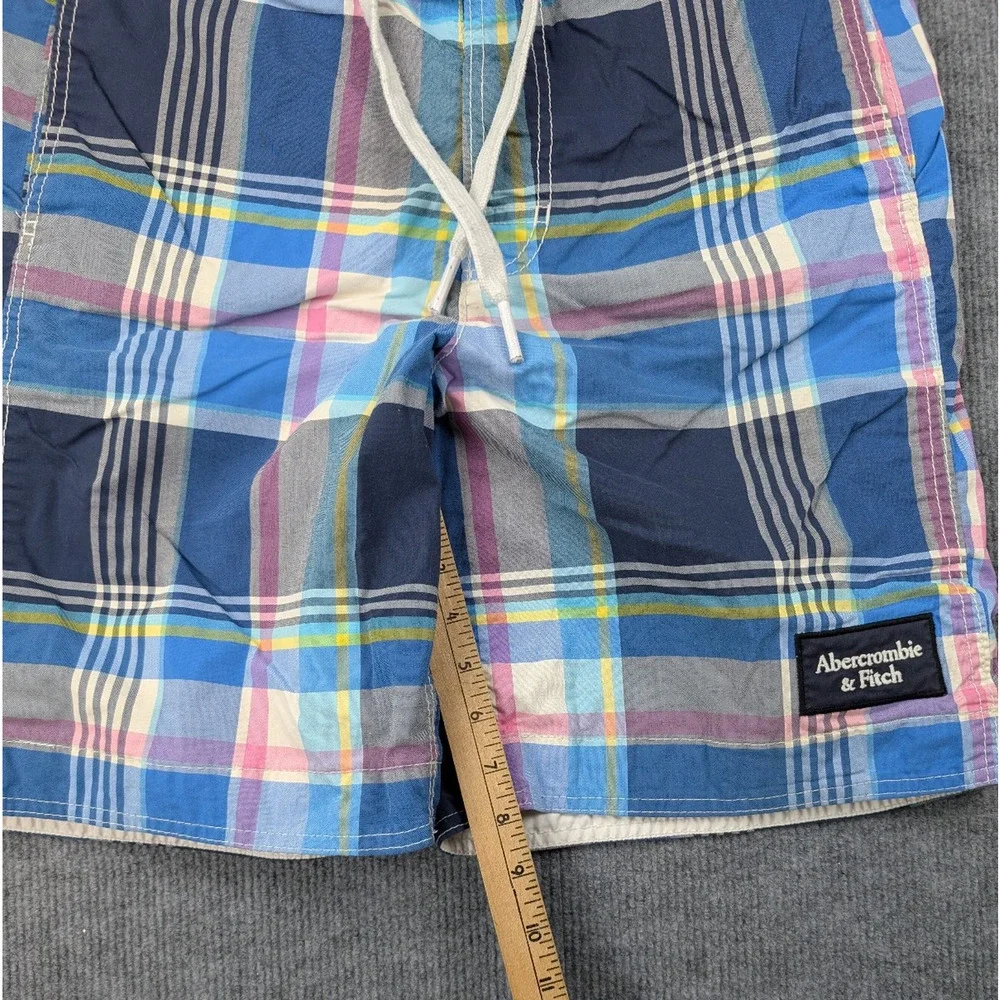 Abercrombie & Fitch Board Shorts Mens Medium Y2K Vintage Plaid Swim Trunks Skate